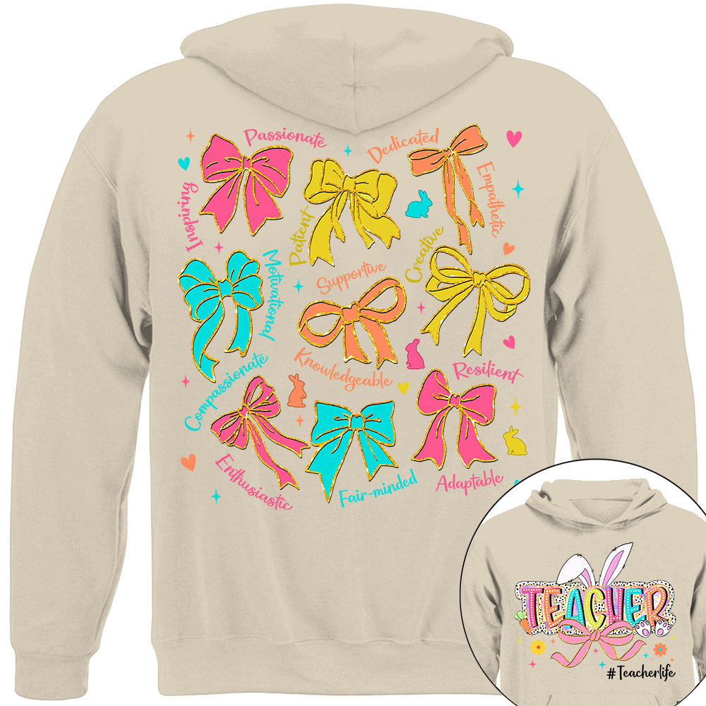 Coquette Easter Teacher Coquette  Shirt, Happy Easter Day Brushstroke Dalmatian Dots Shirt H2511 Do99