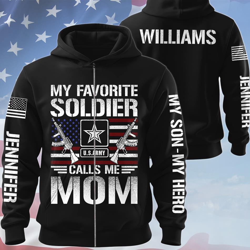 My Favorite Soldier Calls Me Mom Custom All Over Print Shirt For Proud Military Mom Dad Grandma Sister Shirt H2511 Trna