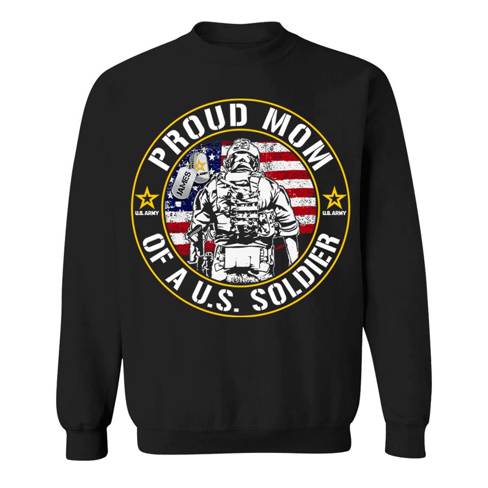 Proud Mom Of A US Soldier Custom Shirt For Military Mom Dad Wife Sister... Military Gradurate Day Shirt H2511 Trna