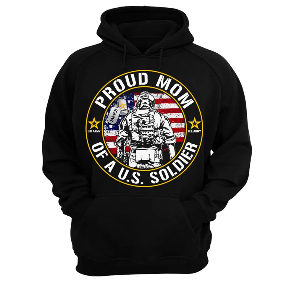 Proud Mom Of A US Soldier Custom Shirt For Military Mom Dad Wife Sister... Military Gradurate Day Shirt H2511 Trna