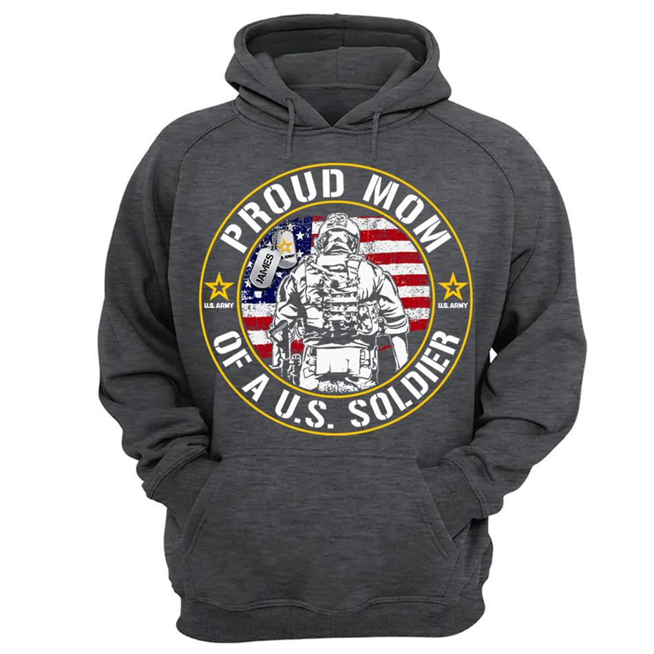 Proud Mom Of A US Soldier Custom Shirt For Military Mom Dad Wife Sister... Military Gradurate Day Shirt H2511 Trna
