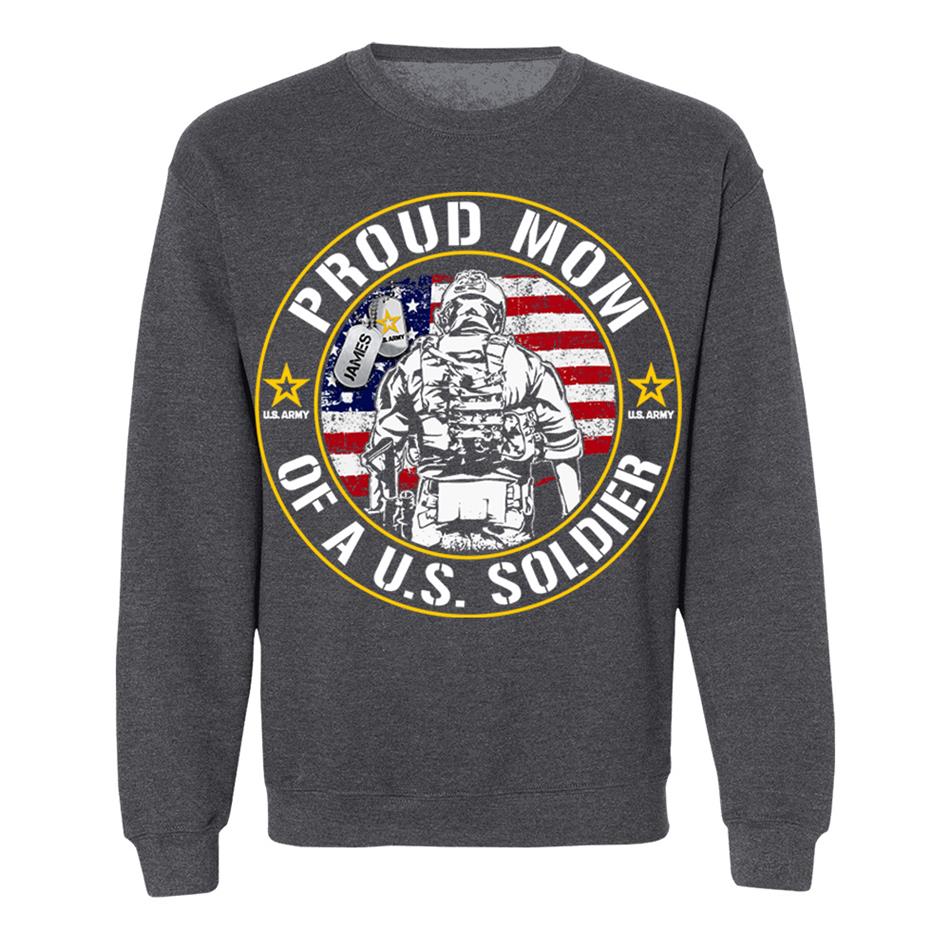 Proud Mom Of A US Soldier Custom Shirt For Military Mom Dad Wife Sister... Military Gradurate Day Shirt H2511 Trna