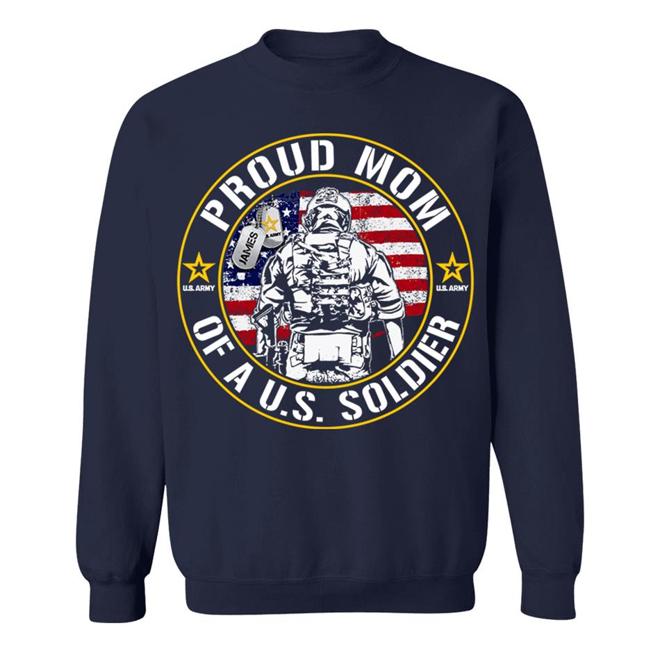 Proud Mom Of A US Soldier Custom Shirt For Military Mom Dad Wife Sister... Military Gradurate Day Shirt H2511 Trna