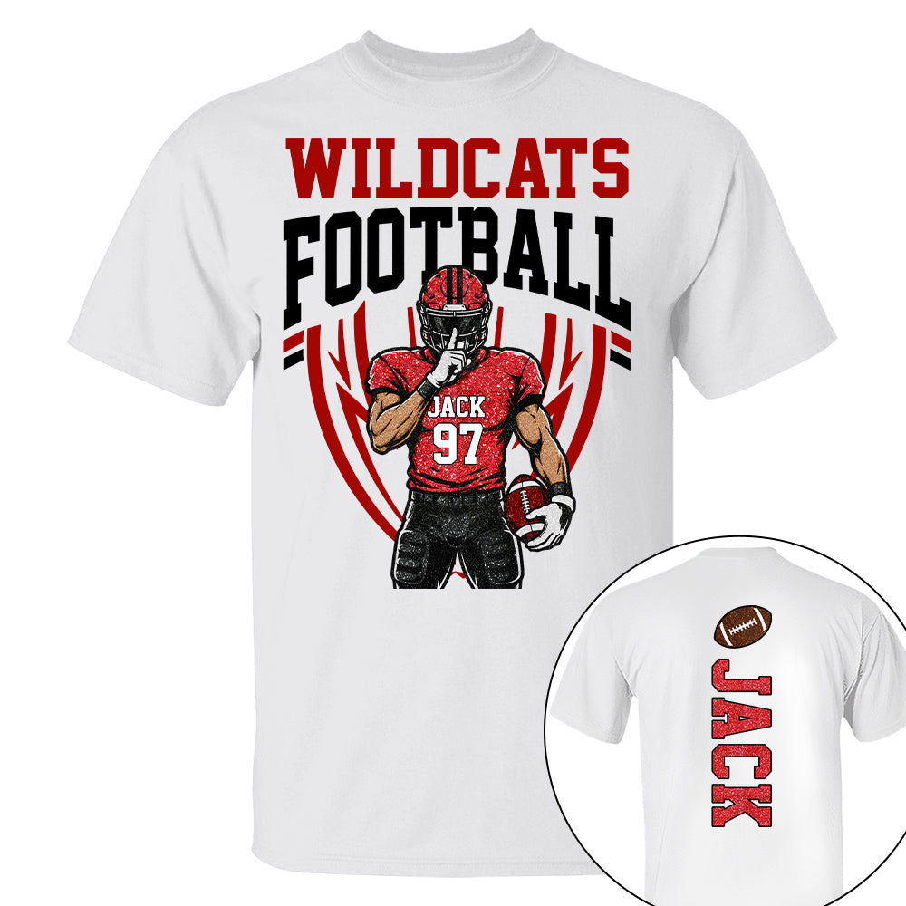 Custom Football Team Name & Number Shirt Football Mom Shirt Football Team Shirt Game Day Shirt Gift for Mom High School Football Cheer Shirt