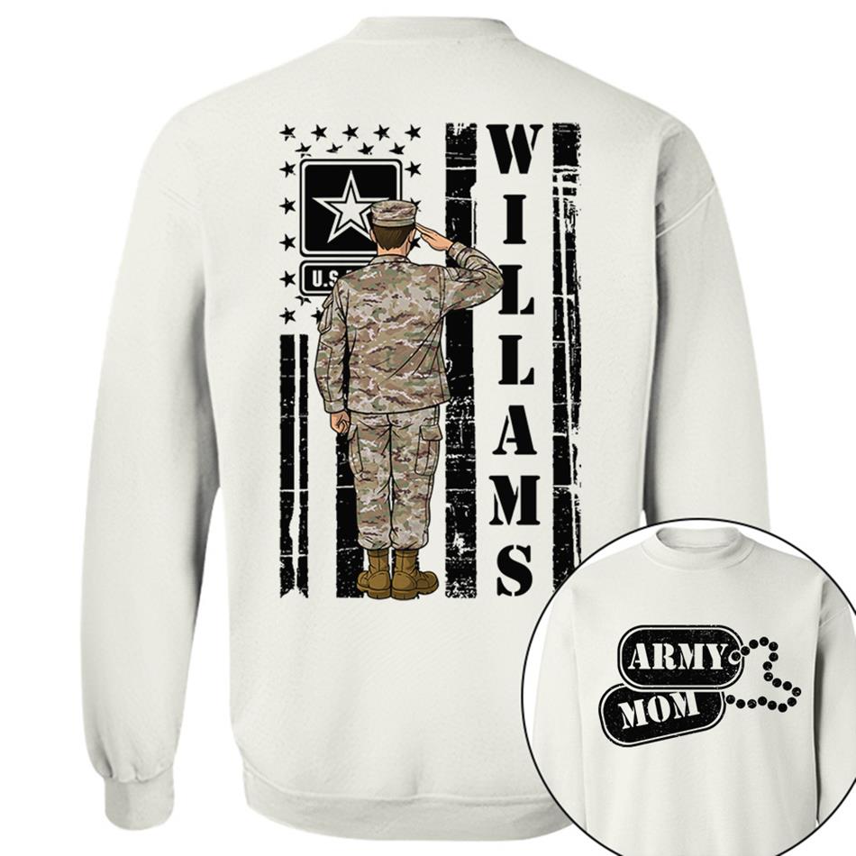 Proud Army Mom Military Family Shirt Personalize with any Military Branch and for Any Member H2511 Trna