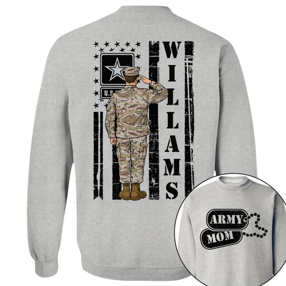 Proud Army Mom Military Family Shirt Personalize with any Military Branch and for Any Member H2511 Trna