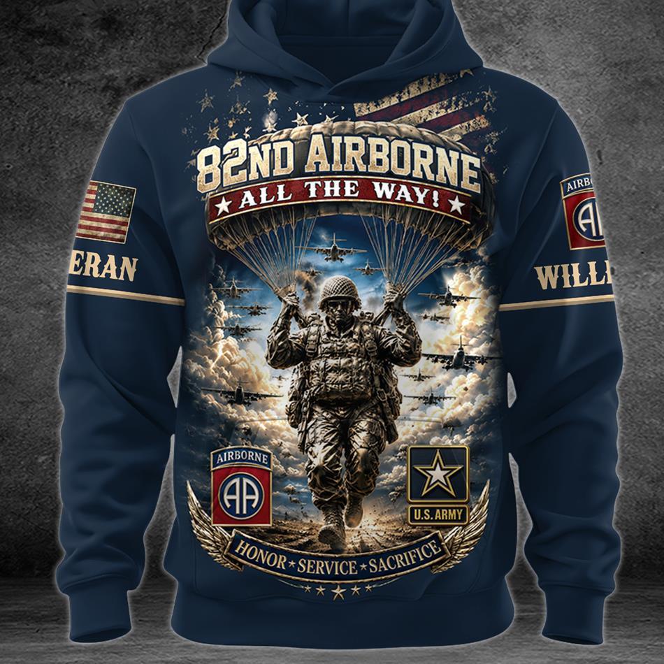 Personalized Military Veteran All Over Print Shirt, Patriotic Army Veteran Graphic Tee, Honor Service Sacrifice Gift for Soldiers and Veterans H2511 Trna