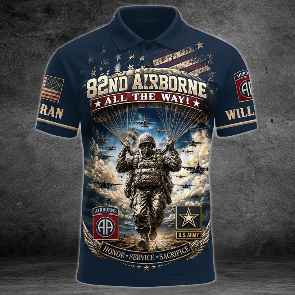 Personalized Military Veteran All Over Print Shirt, Patriotic Army Veteran Graphic Tee, Honor Service Sacrifice Gift for Soldiers and Veterans H2511 Trna