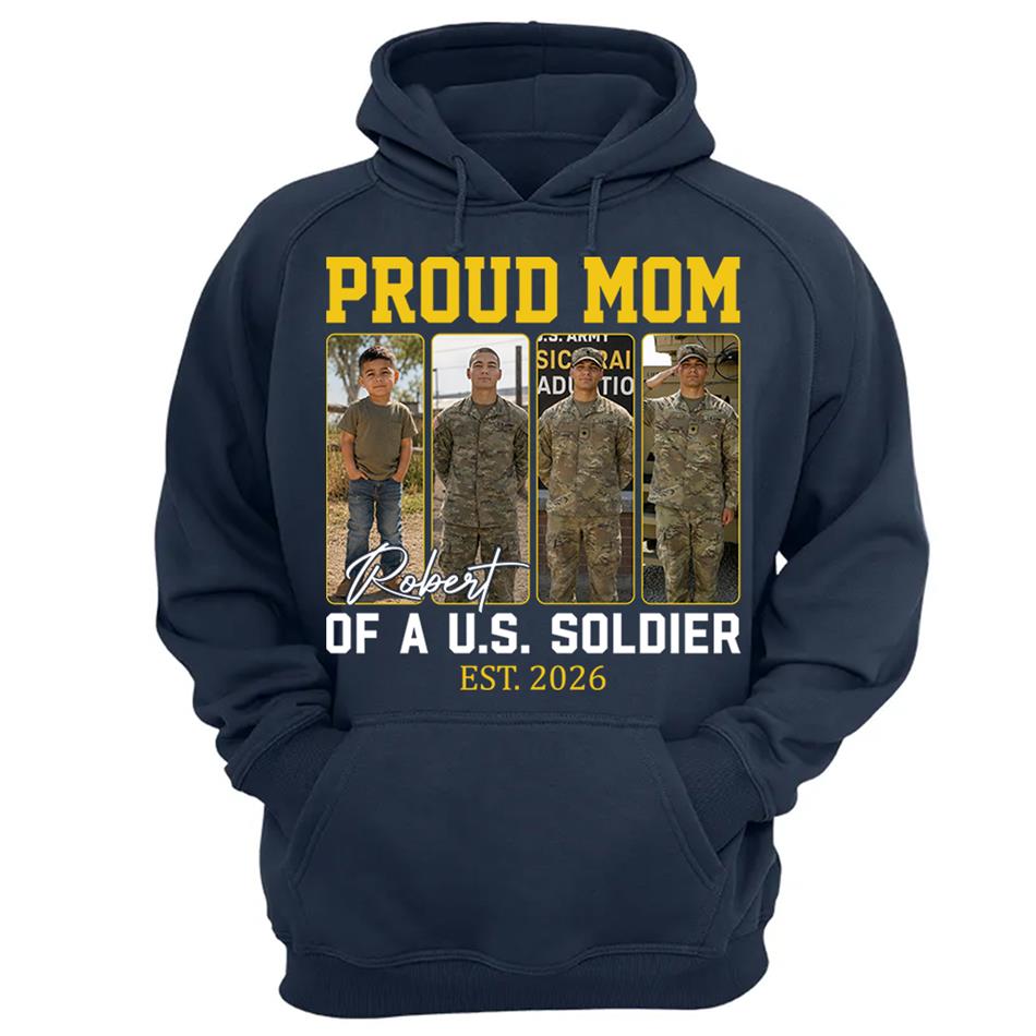 Proud Mom Of A US Soldier Custom Soldier Photo Military Journey Timeline Shirt For Proud Mom Dad Military Family H2511 Trna