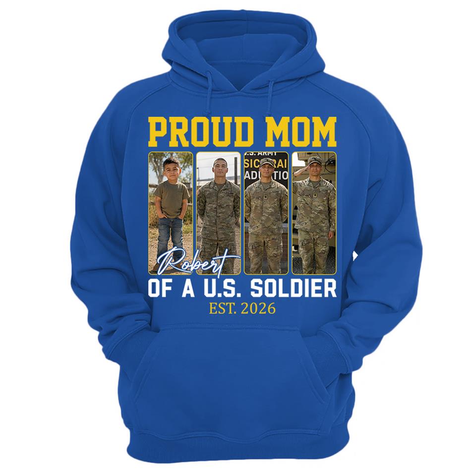 Proud Mom Of A US Soldier Custom Soldier Photo Military Journey Timeline Shirt For Proud Mom Dad Military Family H2511 Trna