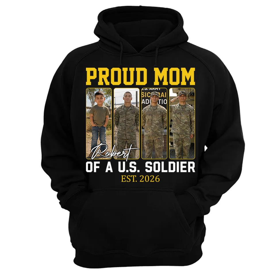 Proud Mom Of A US Soldier Custom Soldier Photo Military Journey Timeline Shirt For Proud Mom Dad Military Family H2511 Trna