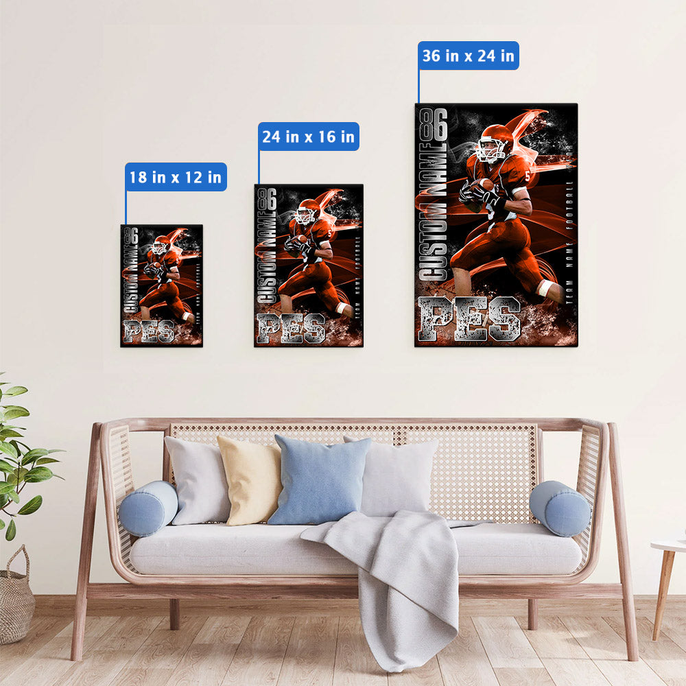 Senior Sports poster Senior Banner Canvas Custom Photo Game DAy Gift For Football Lover Football Family H2511