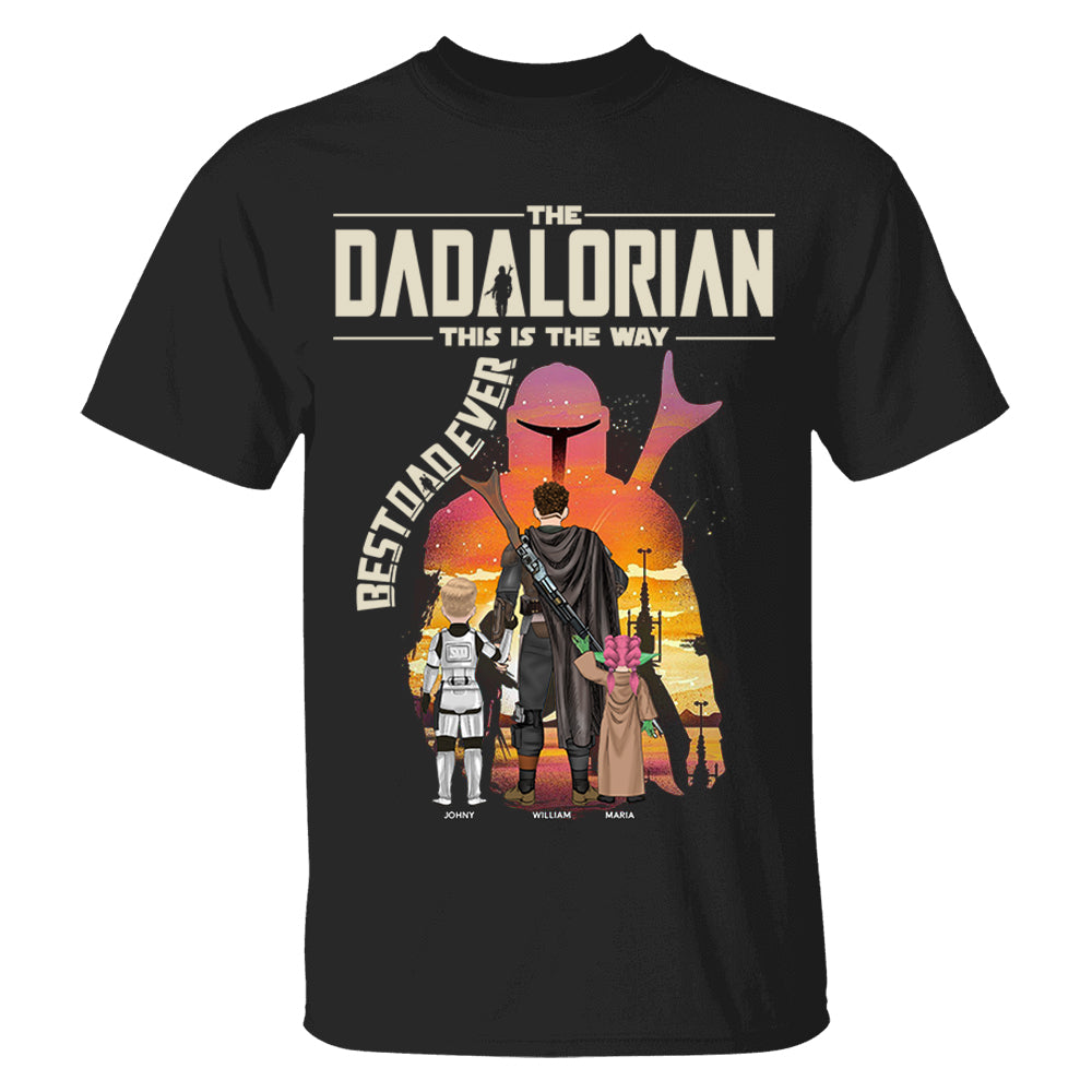 Best Dad Ever - The Dadalorian Personalized Shirt Gift For Dad - Custom Father's Day Gift 2025 Do99