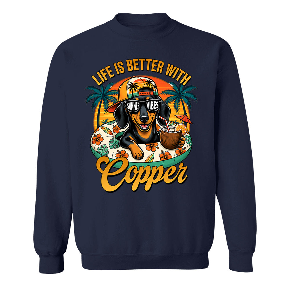 Life Is Better With A Dog, Custom Upload Photo Funny Summer Beach Vacation Shirt T1807 Pt99