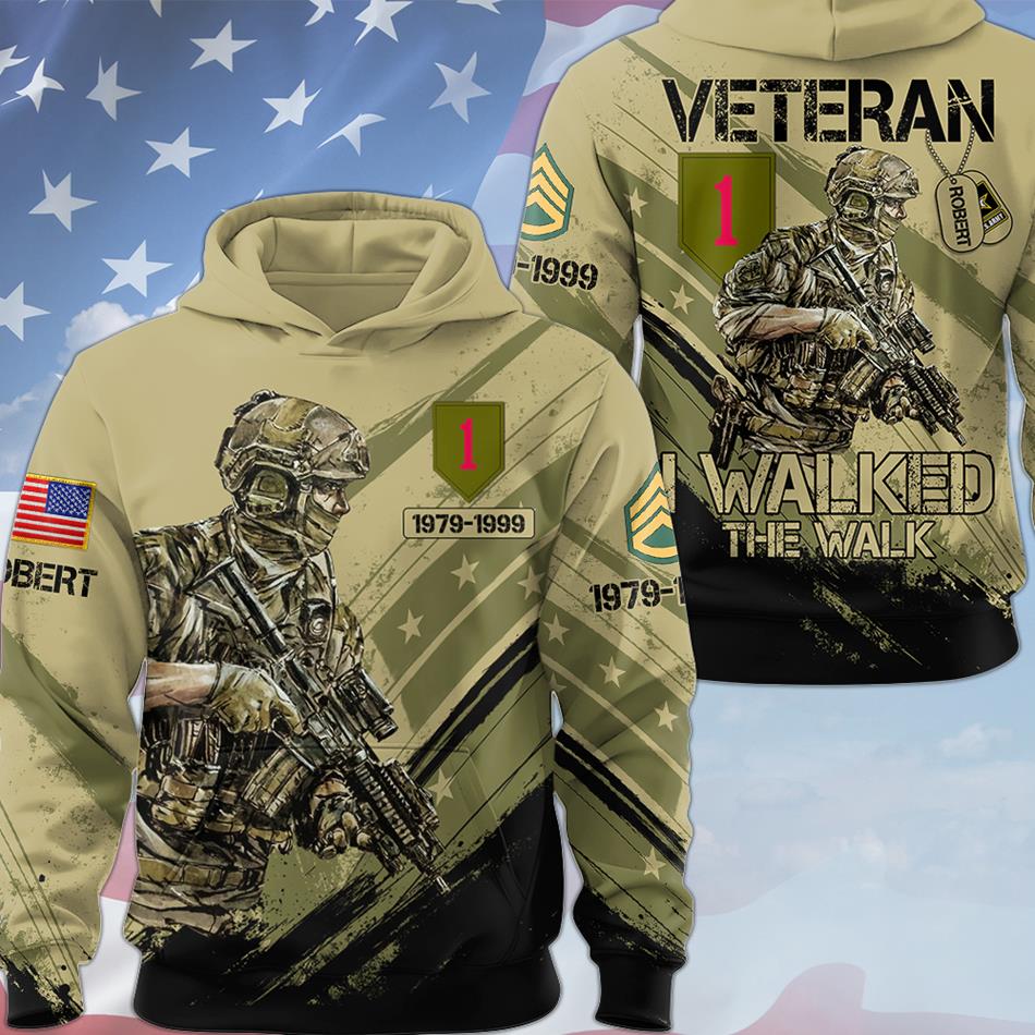 Veteran I Walked The Walk Custom All Over Print Shirt Hoodie Gift For Proud Veteran Custom All Branches Of Service H2511 Trna