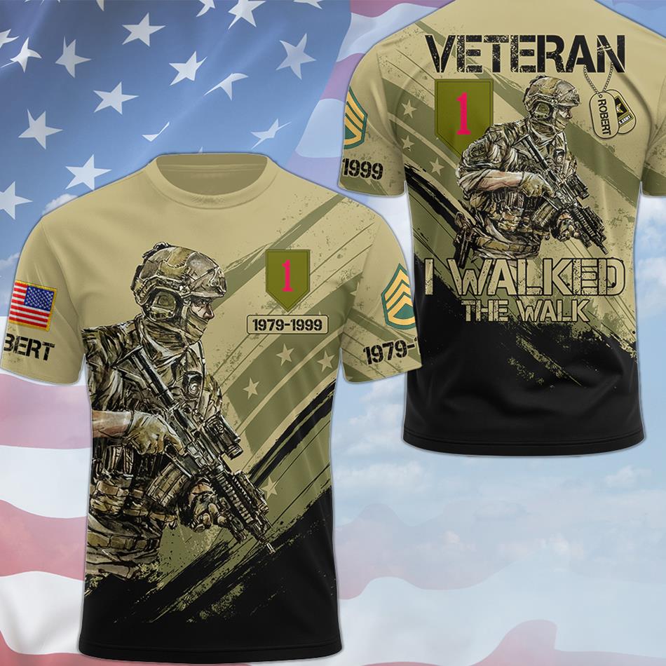 Veteran I Walked The Walk Custom All Over Print Shirt Hoodie Gift For Proud Veteran Custom All Branches Of Service H2511 Trna