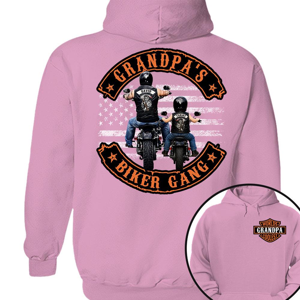Custom Name Worlds Cooles Motorcycle Grandpa’s Biker Gang Shirt - Personalized Gift For Dad, Grandpa Nh00