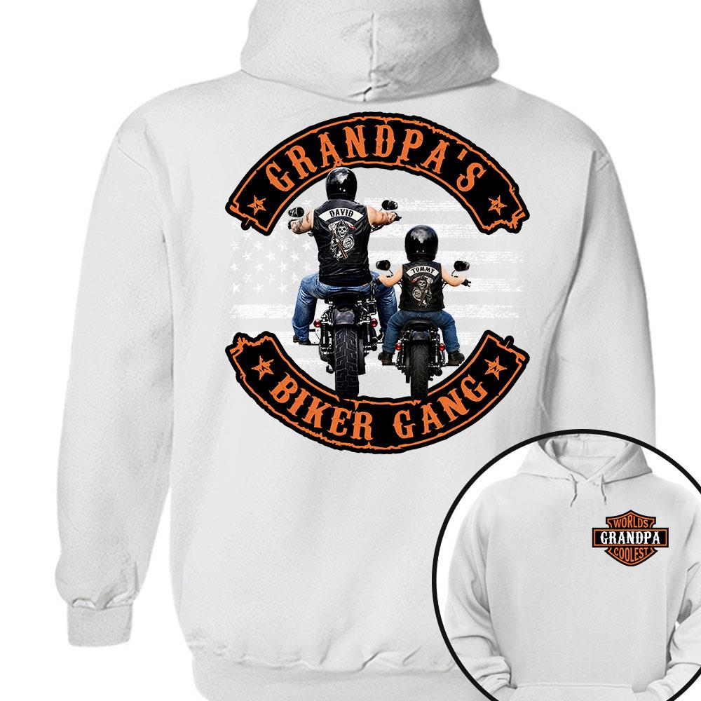 Custom Name Worlds Cooles Motorcycle Grandpa’s Biker Gang Shirt - Personalized Gift For Dad, Grandpa Nh00