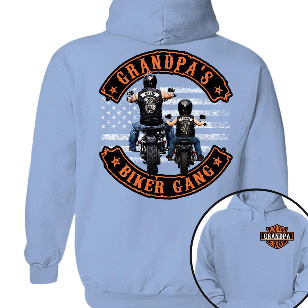 Custom Name Worlds Cooles Motorcycle Grandpa’s Biker Gang Shirt - Personalized Gift For Dad, Grandpa Nh00