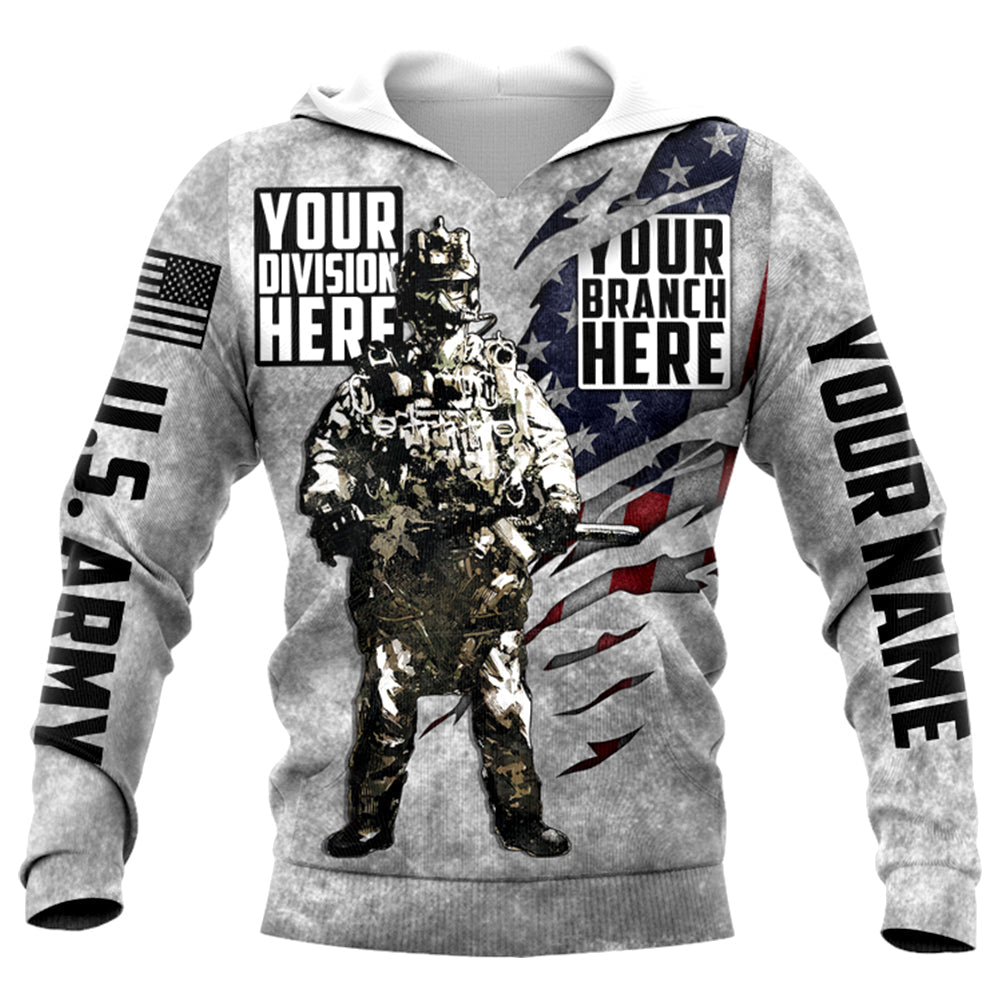 Veteran Vintage America Flag Personalized All Over Print Shirt Hoodie For Veteran H2511