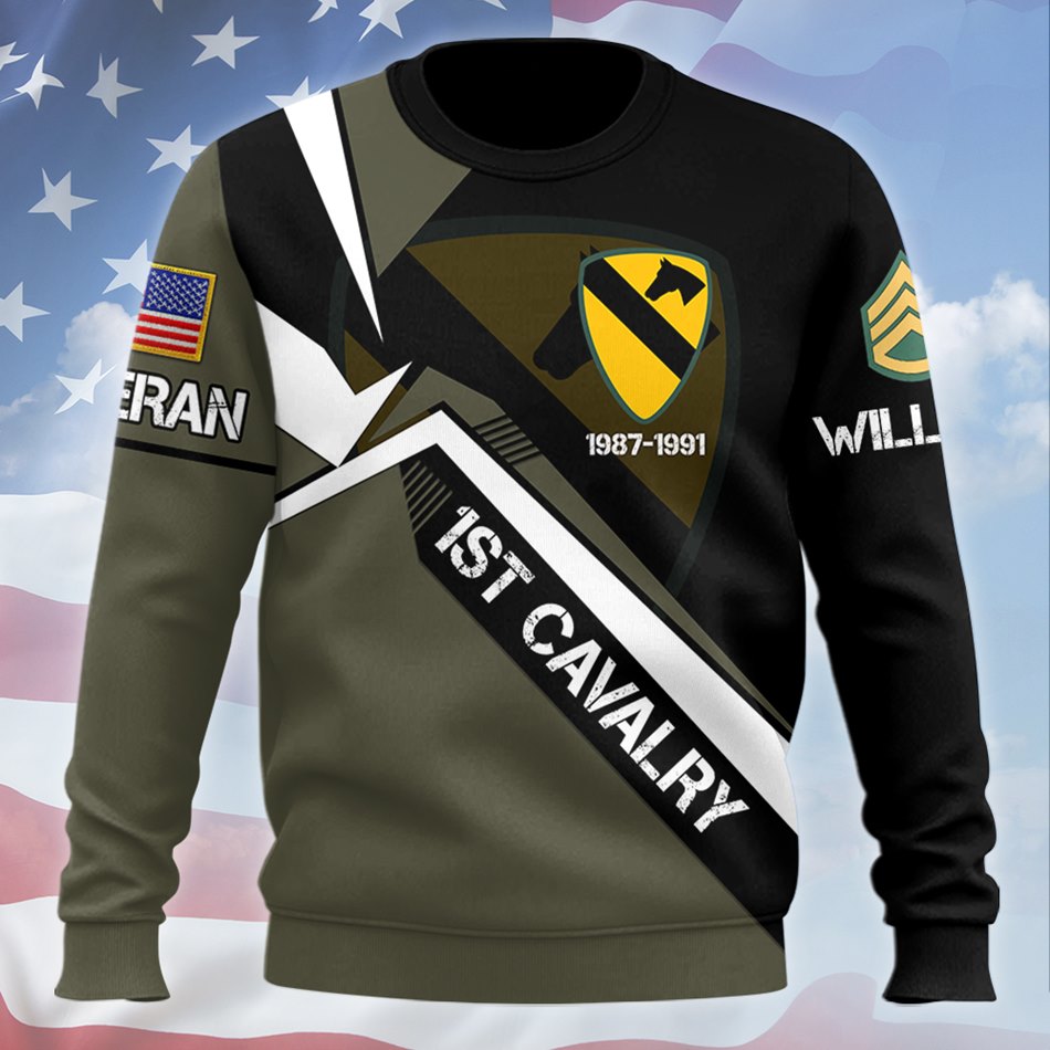 Custom 3D All Over Prints T-Shirt, Personalized Name And Military Division, US Veteran Shirt H2511 Trna