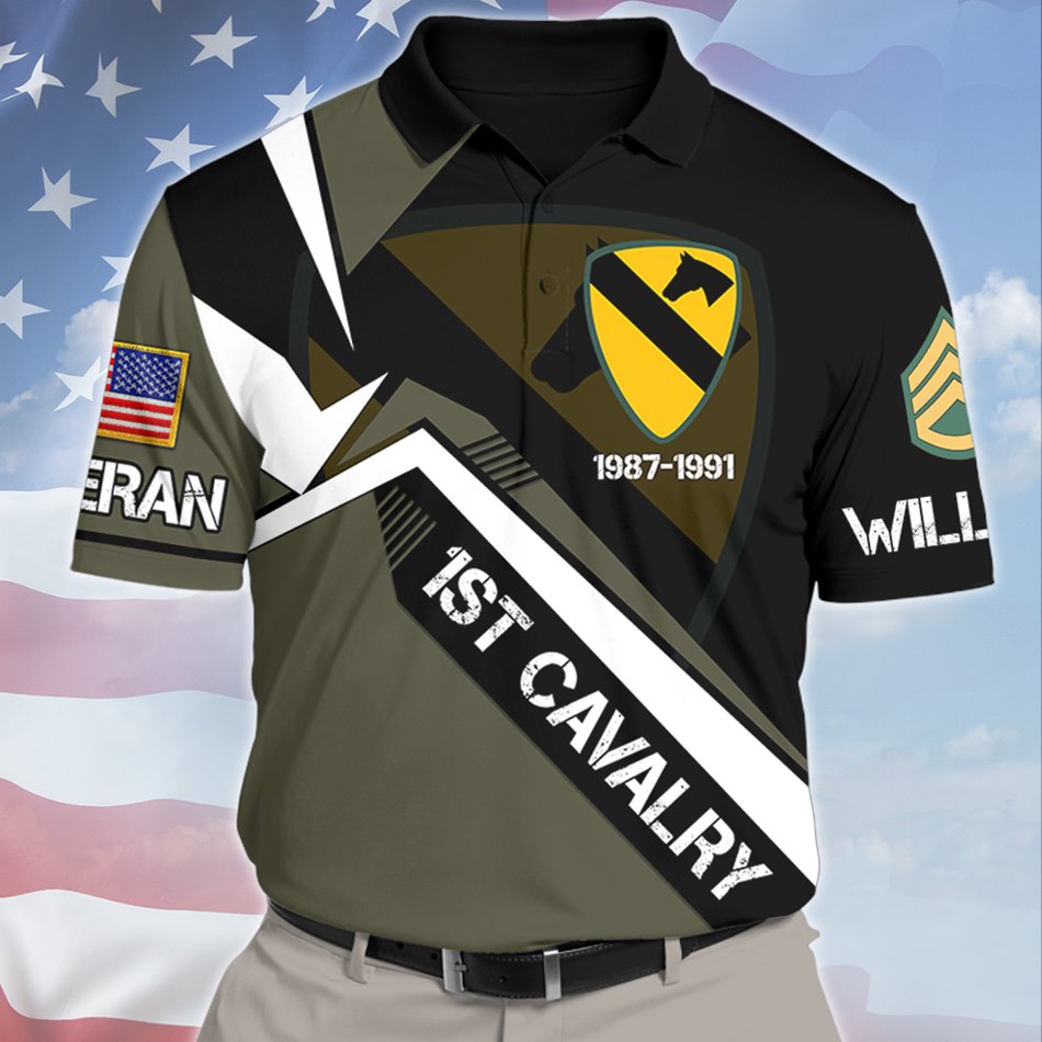 Custom 3D All Over Prints T-Shirt, Personalized Name And Military Division, US Veteran Shirt H2511 Trna