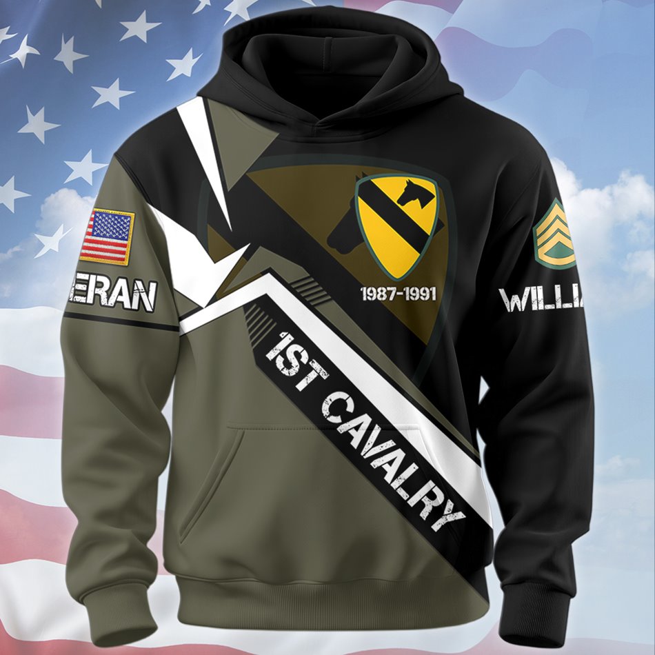 Custom 3D All Over Prints T-Shirt, Personalized Name And Military Division, US Veteran Shirt H2511 Trna
