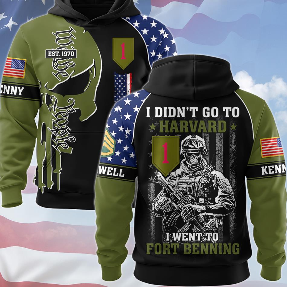 I Didn't Go To Harvard I Went To Fort Benning Vr2 Custom Military Base Division All Over Print Shirt For Veteran Veterans Day Gift H2511 Trna