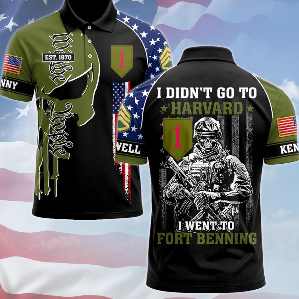 I Didn't Go To Harvard I Went To Fort Benning Vr2 Custom Military Base Division All Over Print Shirt For Veteran Veterans Day Gift H2511 Trna