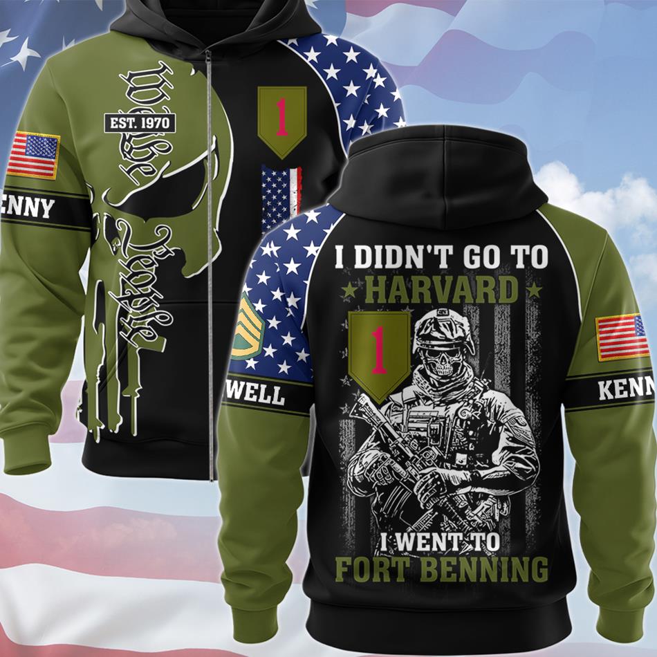 I Didn't Go To Harvard I Went To Fort Benning Vr2 Custom Military Base Division All Over Print Shirt For Veteran Veterans Day Gift H2511 Trna