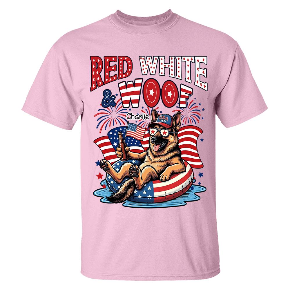 Red White Woof, Custom Photo Pet Shirt, America 250th Anniversary Gifts For Dog Cat Lovers, Dog Dad And Mom, Cat Owners T1807 Hv01