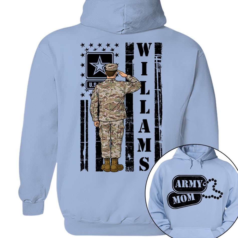 Proud Army Mom Military Family Shirt Personalize with any Military Branch and for Any Member H2511 Trna