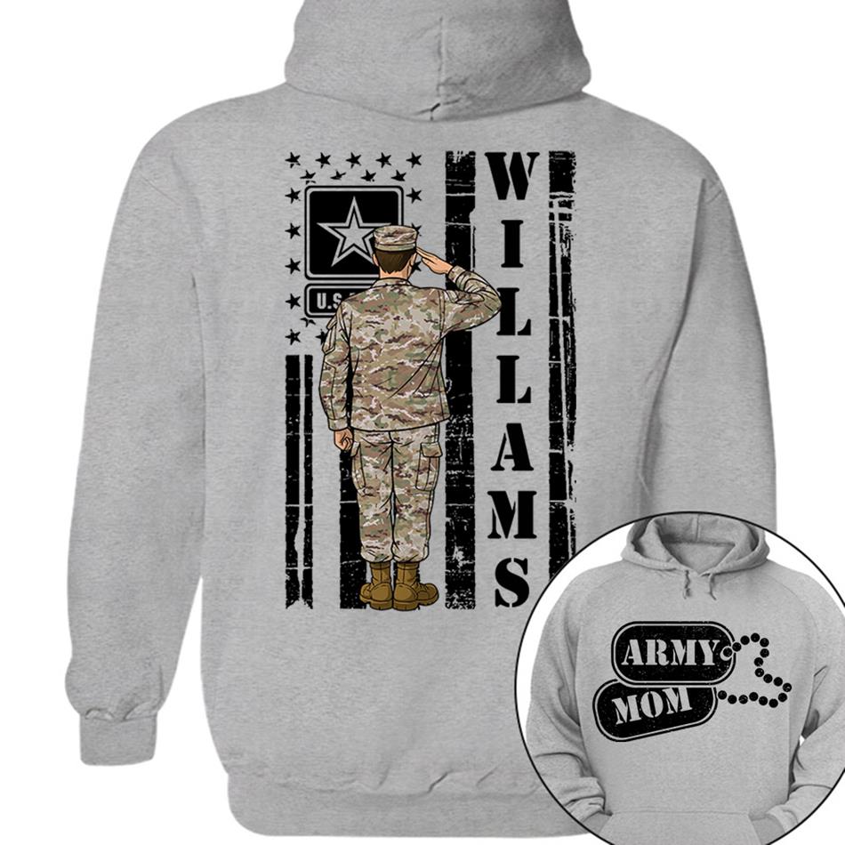 Proud Army Mom Military Family Shirt Personalize with any Military Branch and for Any Member H2511 Trna