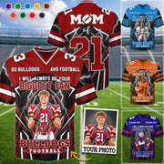 Custom Photo I Will Always Be Your Biggest Fan Personalized All Over Print Football Jersey For Football Mom Dad Sport Family H2511 Trna