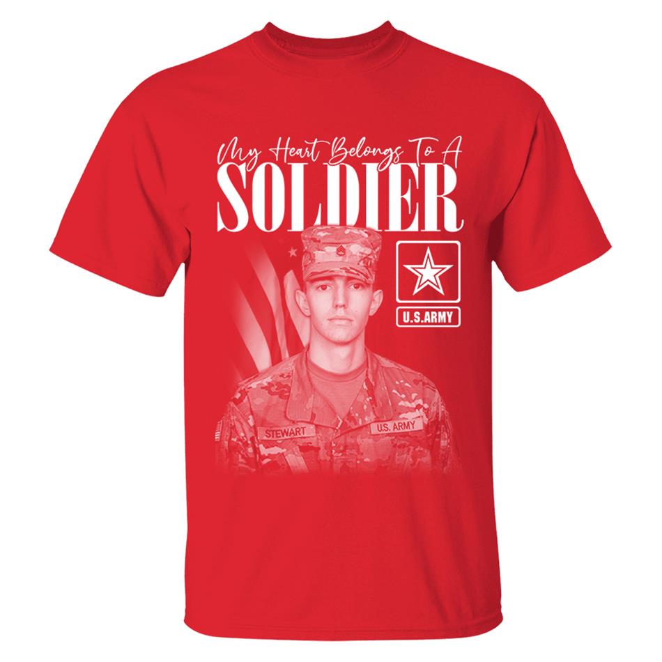 My Heart Belongs To A Soldier Custom Washed Tee Retro Bootleg Shirt For Military Family Day Training Graduate Family Member Shirt H2511 Trna