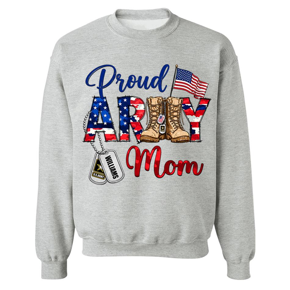 Proud Army Mom Patriot USA Camouflage 4th July Shirt Custom Shirt For Mom Dad Sister All Family Member H2511 Trna