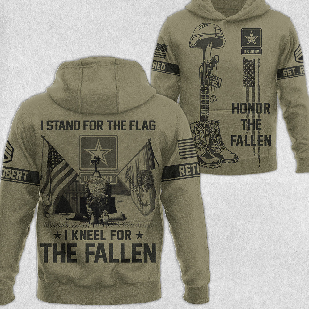 I Stand For The Flag Kneel For The Fallen Honor The Fallen All Over Print Shirt For Veteran H2511