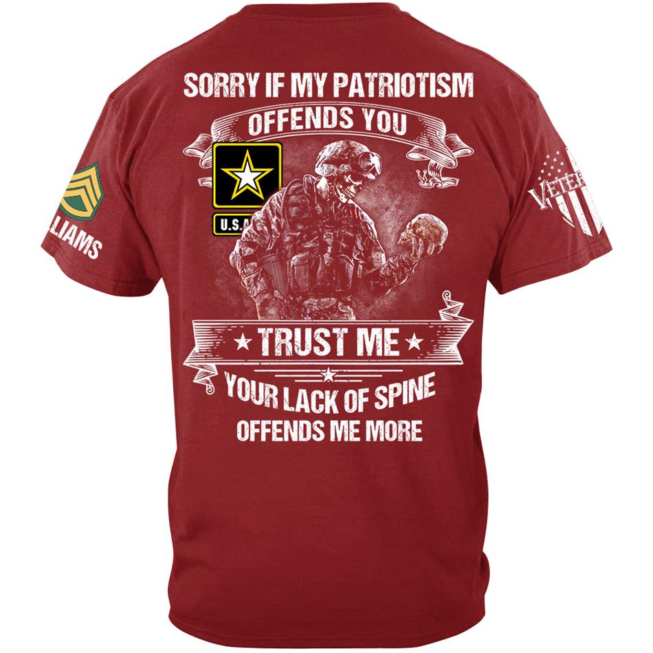 Sorry If My Patriotism Offends You Trust Me Your Lack Of Spine Offends Me More Custom Shirt For Veteran Patriot Shirt H2511 Trna