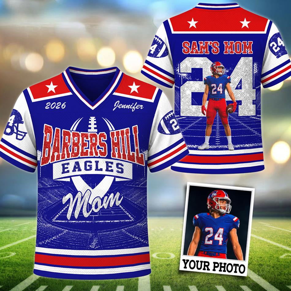 Custom School Mascot Mom Football Jersey Shirt For Football Mom Dad Family Game Day Shirt H2511 Trna