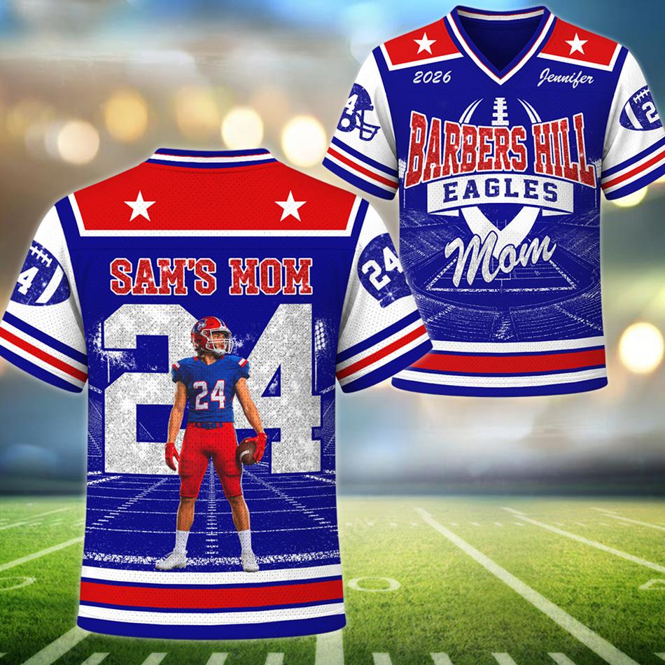 Custom School Mascot Mom Football Jersey Shirt For Football Mom Dad Family Game Day Shirt H2511 Trna