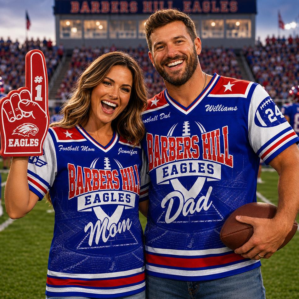 Custom School Mascot Mom Football Jersey Shirt For Football Mom Dad Family Game Day Shirt H2511 Trna