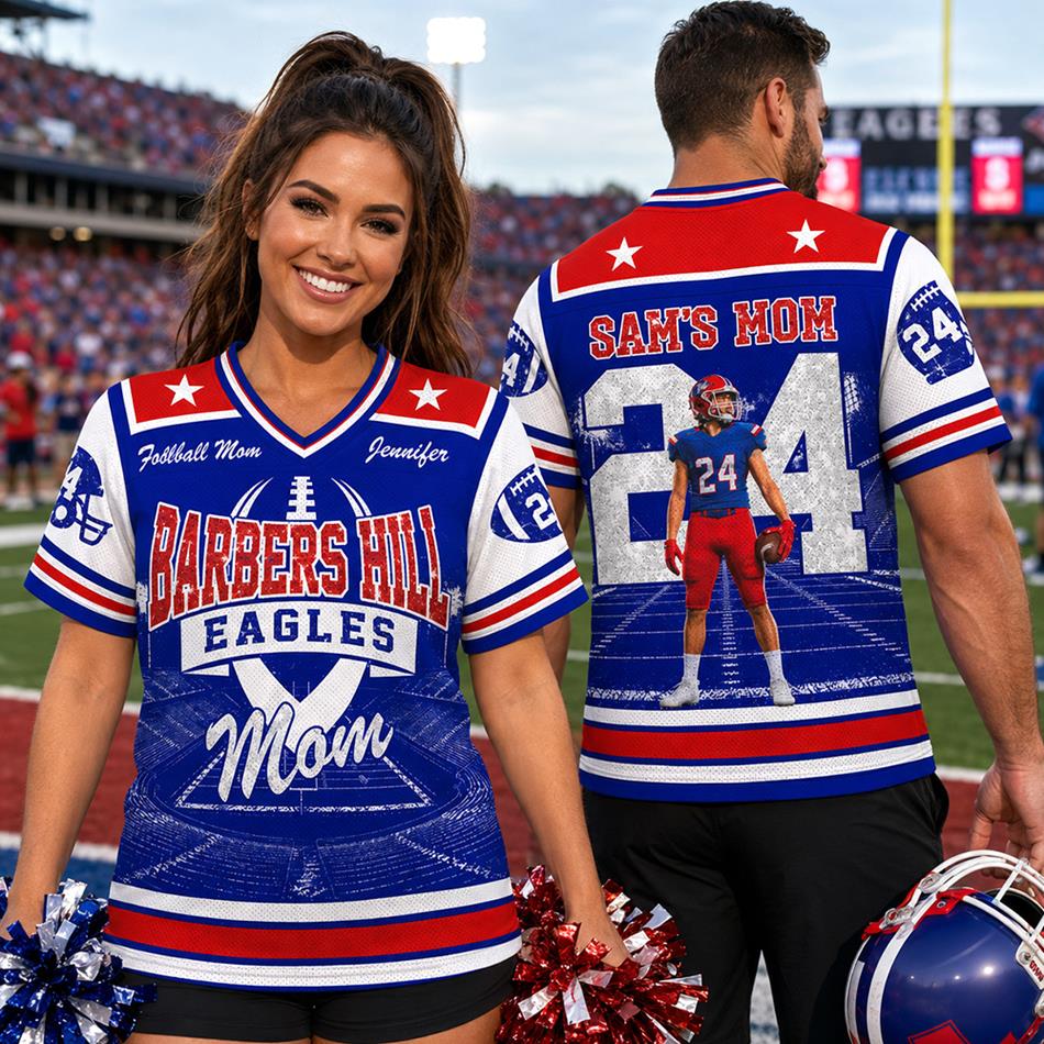 Custom School Mascot Mom Football Jersey Shirt For Football Mom Dad Family Game Day Shirt H2511 Trna