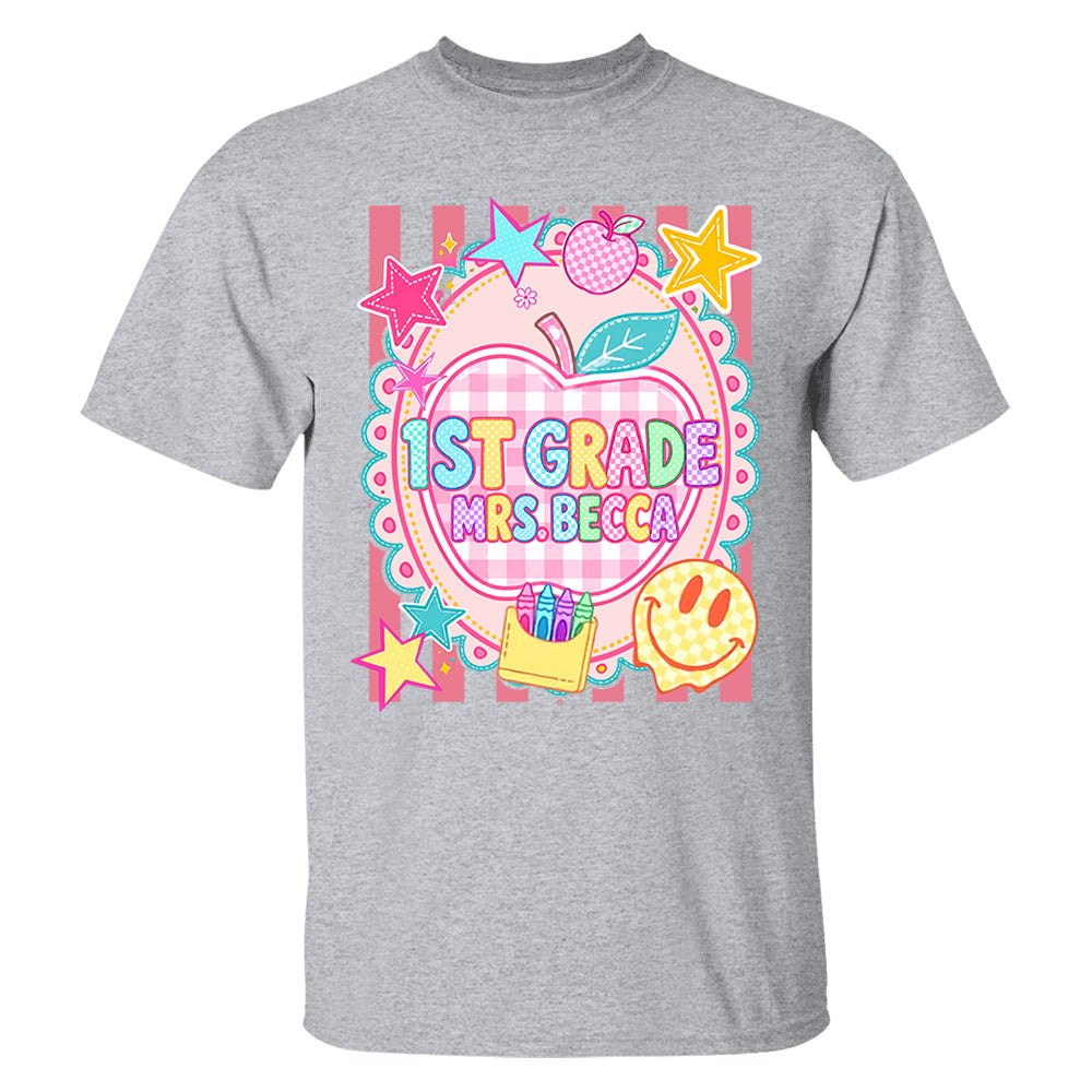 Personalized First Day Of School Shirt, Custom Name & Grade, Back To School Tee L0411 T24