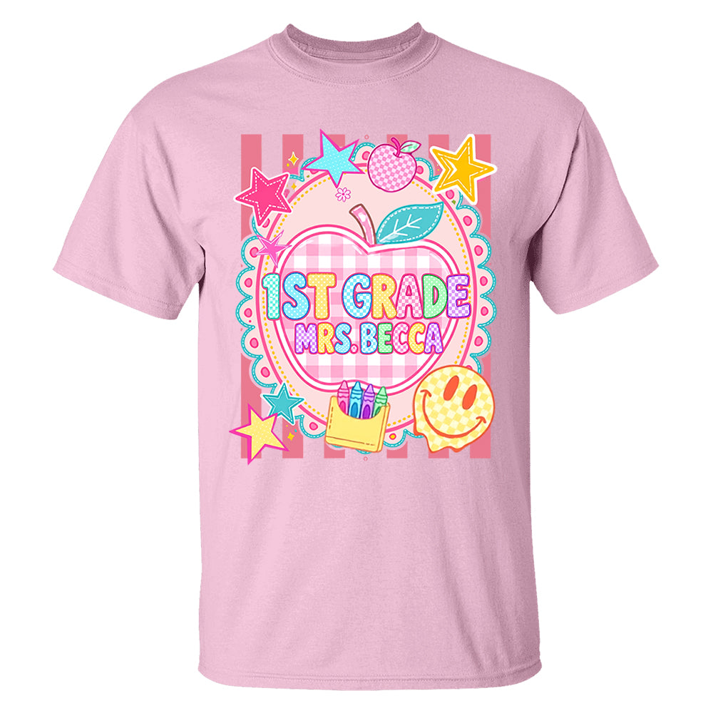 Personalized First Day Of School Shirt, Custom Name & Grade, Back To School Tee L0411 T24
