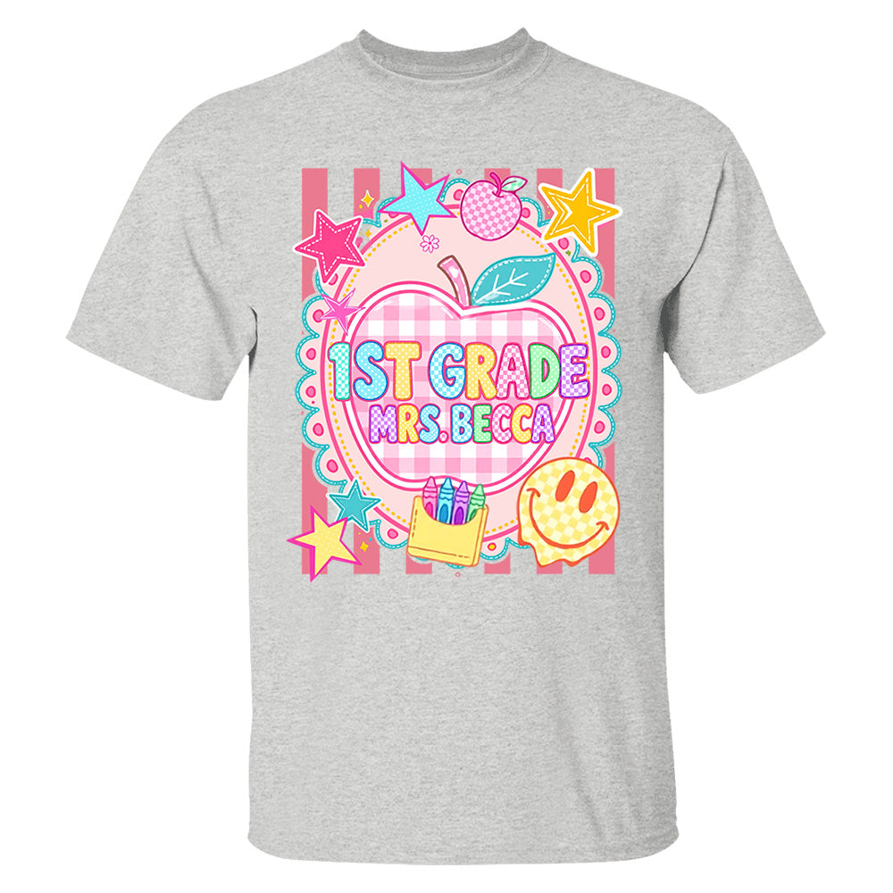 Personalized First Day Of School Shirt, Custom Name & Grade, Back To School Tee L0411 T24