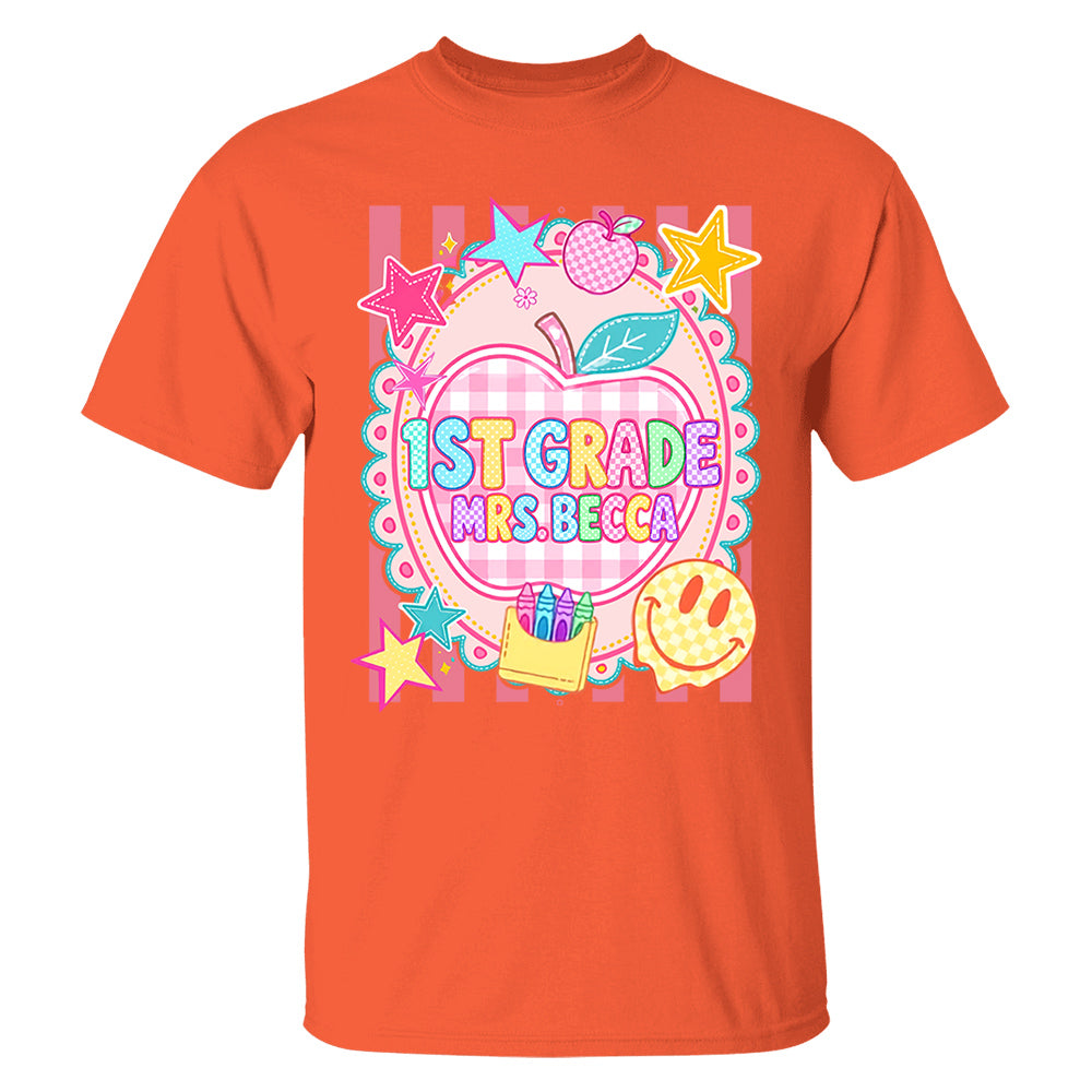 Personalized First Day Of School Shirt, Custom Name & Grade, Back To School Tee L0411 T24