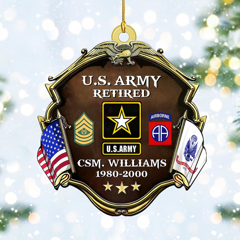 Custom Christmas Ornament For Veteran Available To All Military Branches Veteran Day Gift H2511 Trna