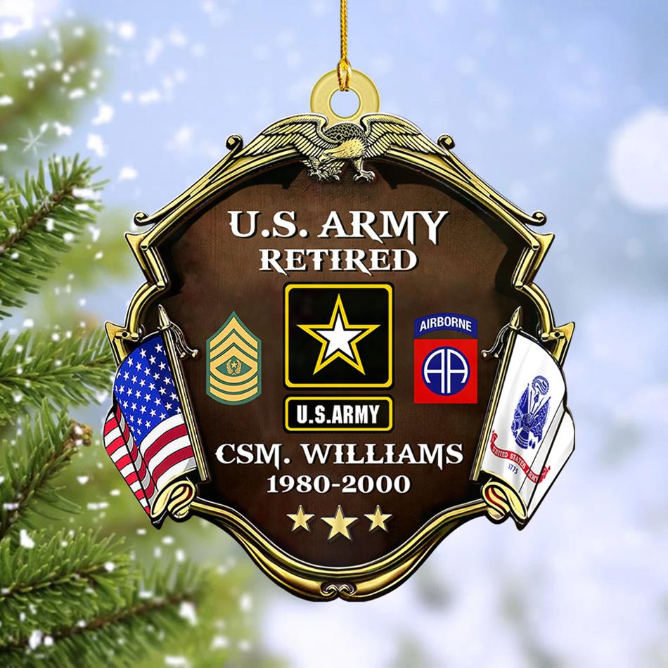 Custom Christmas Ornament For Veteran Available To All Military Branches Veteran Day Gift H2511 Trna