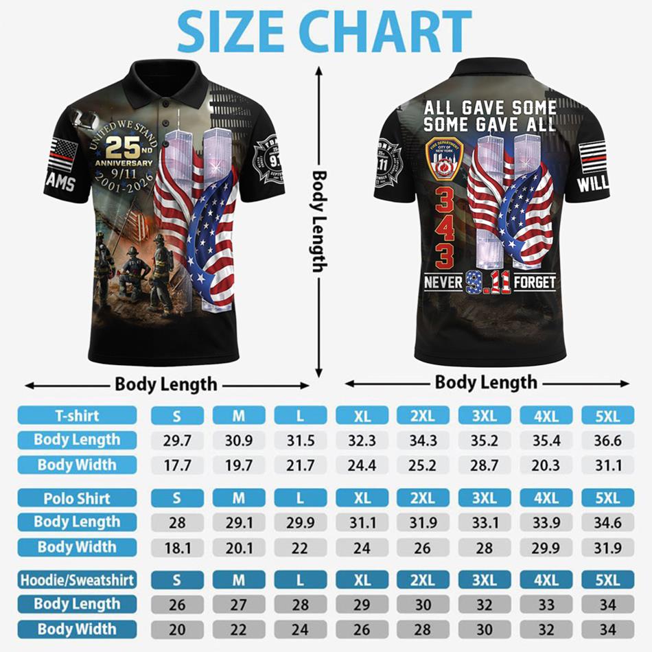 All Gave Some Some Gave All 911 Never Forget 343 Firefighter 25 Year Anniversary Patriot Day Personalized All Over Print Shirt For Firefighter H2511 Trna