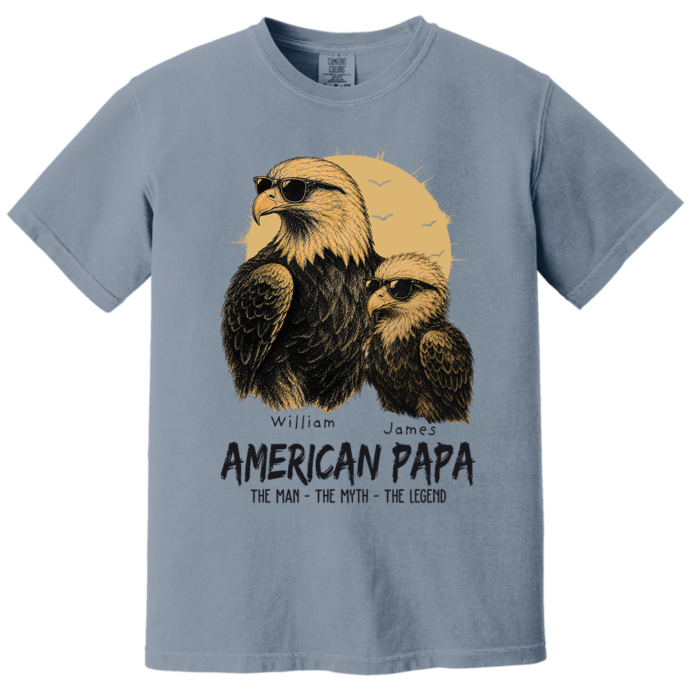 Eagle American Dad The Man The Myth The Legend, Personalized Funny Papa T-Shirt Father's Day, Cool Dad Eagle Tee, Gifts for Dad Husband MI209 VH01